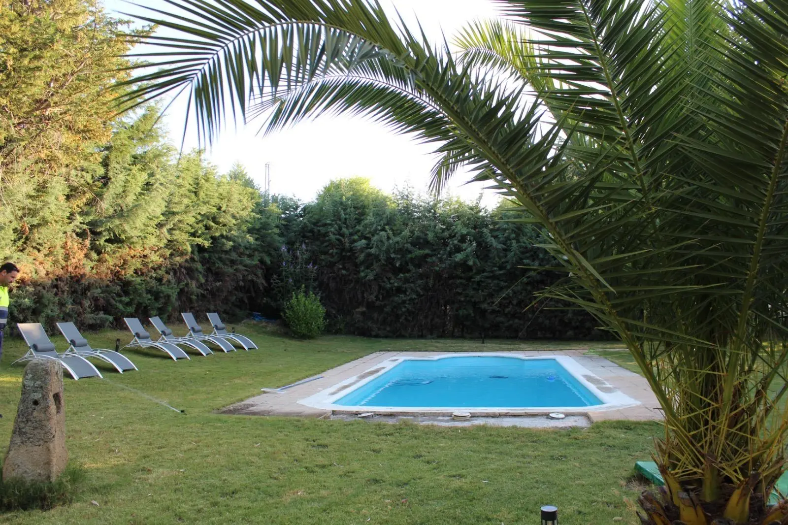 Piscina exterior en verano